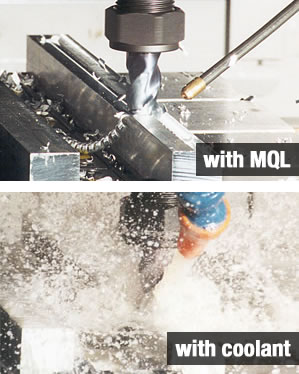 machining with MQL vs coolant