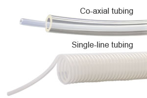 co-axial vs. single-line tubing